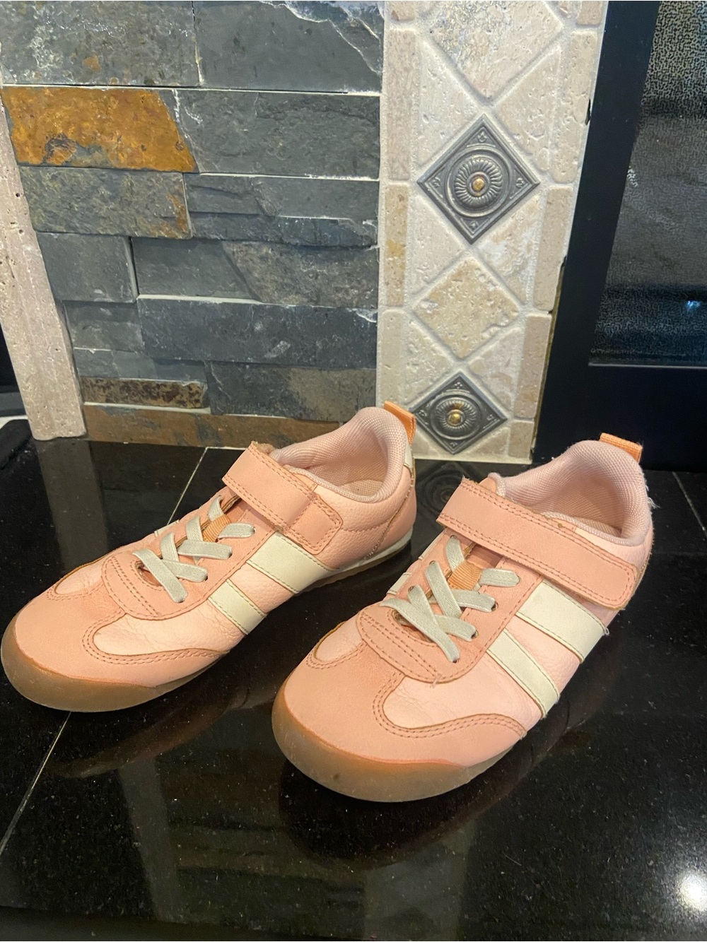 H&M Pink and Cream Kids Hook-and-Loop Sneakers